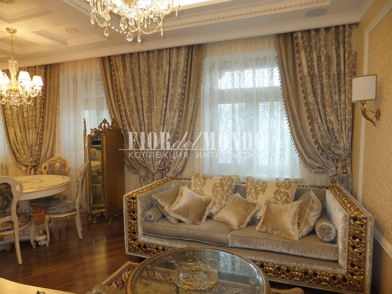Мебель для гостиной, барокко, Италия. Пошив штор, собственное производство.