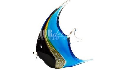 Статуэтка стеклянная "Рыбка" сине-черная G119